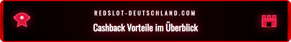 Infografik, die die Funktionsweise des Redslot Cashback Systems erklärt.