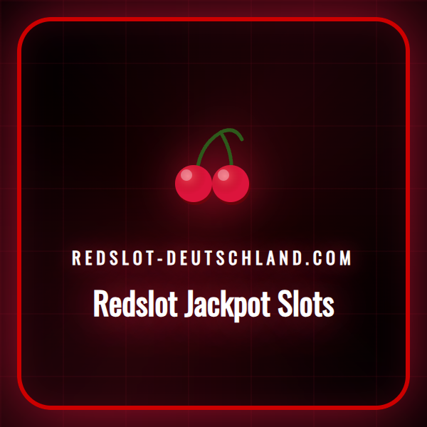 Eine spannende Grafik, die die aufregenden Redslot Jackpot Slots bewirbt.