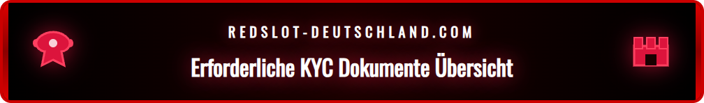 Nahaufnahme der für die Redslot Verifizierung benötigten Dokumente.