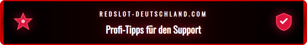 Infografik mit den besten Tipps für eine schnelle Redslot Chat Hilfe.