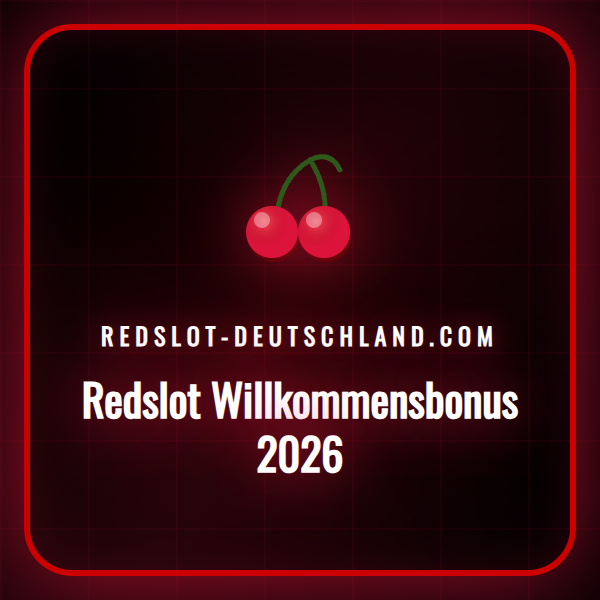 Person aktiviert den Redslot Willkommensbonus 2026 auf einem Laptop.